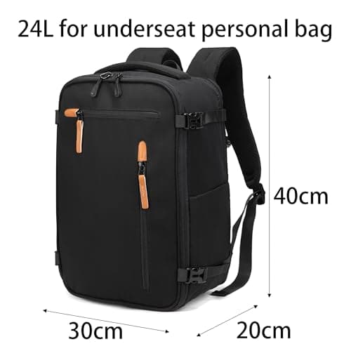 TECPEX Travel Backpack Fits Ryanair, Wizz Air, EasyJet & Vueling Cabin Bags Underseat Hand Luggage Carry On Bag Flight Bag Rucksack (Grey, 40 x 30 x 20cm) — view 5