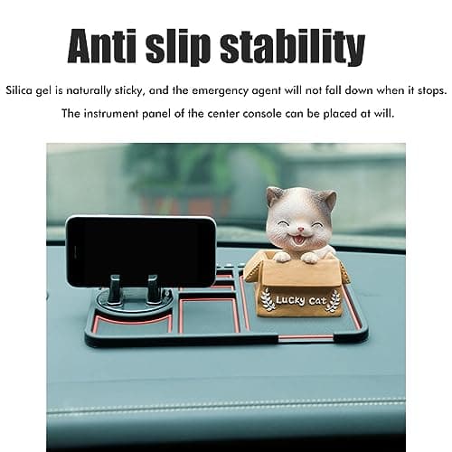 Rcniso Silicone Dashboard Mat, Easy to Install, Strong Grip, Non-Slip Car Phone Holder for Travel (Red) — view 2