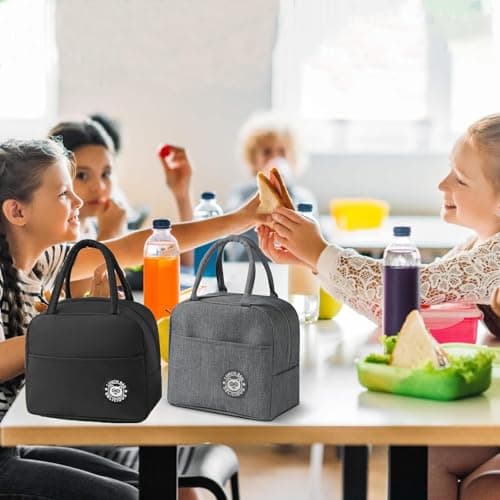 OYUUJII 2 Pcs Foldable Insulated Lunch Bag with Insulated Aluminum Foil — view 2