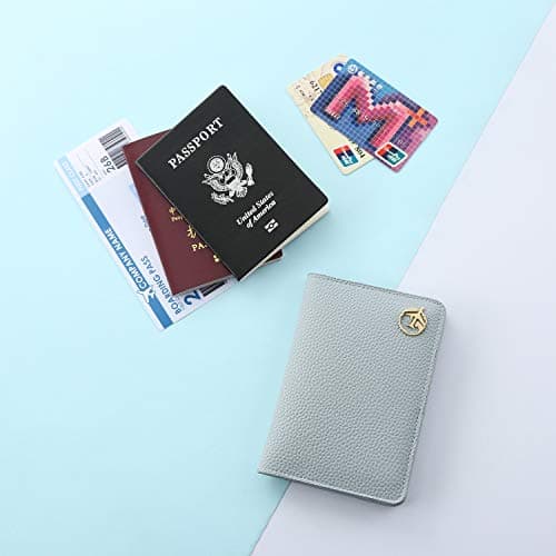 Lychii Leather Passport Wallet for Women and Men, PU Travel Protector Wallet Pouch Protective Case for Passport, Boarding Pass and ID Card — view 6