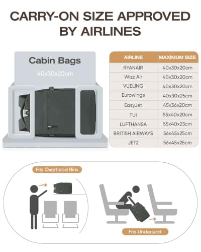 Hayayu for Ryanair Cabin Bags 40x30x20 Underseat — view 2