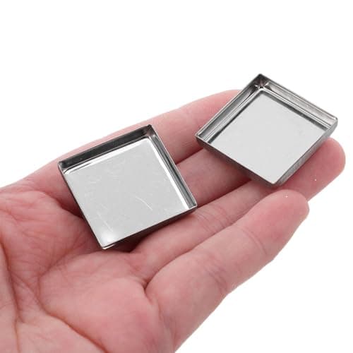 Zerodeko 30pcs Empty Makeup Palette with Magnetic Makeup Pans Compact and Portable Square Iron Case in Silver for Travel DIY Eyeshadow and Blush Refill Pans — view 4