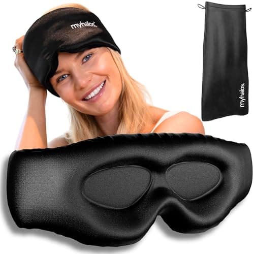 MyHalos Mulberry Silk Sleep Mask, Silk Eye Mask for Sleeping, Blackout