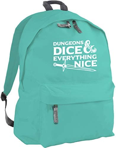 Hippowarehouse Dungeons & dice & everything nice backpack ruck sack Dimensions: 31 x 42 x 21 cm Capacity: 18 litres
