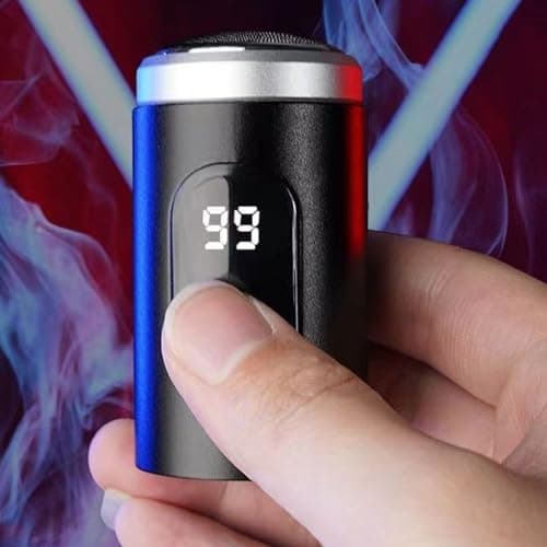 Mini Electric Shaver, Compact Electronic Shaver Digital Beard Trimmer for Home Car Travel, USB Rechargeable, 500mAh Battery, Single Blade Head, Black, IP7X Waterproof — view 3