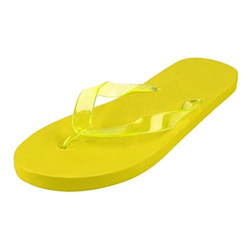 EBuyGB Womens Unisex Adult's Flip Flops Bright Foam Summer Sandals Beach Holiday Pool Footwear, Yellow, 5/6 UK EU
