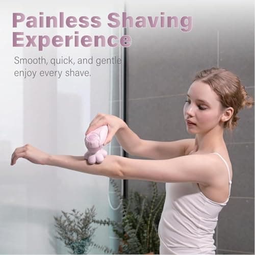 Flowind 3-in-1 Electric Razor for Women, Painless Bikini Trimmer & Body Shaver, IPX7 Waterproof Wet/Dry, 120-Min Type-C Rechargeable, Gentle & Smooth Pink Shaver, Ideal Holiday Gift for Her — view 4
