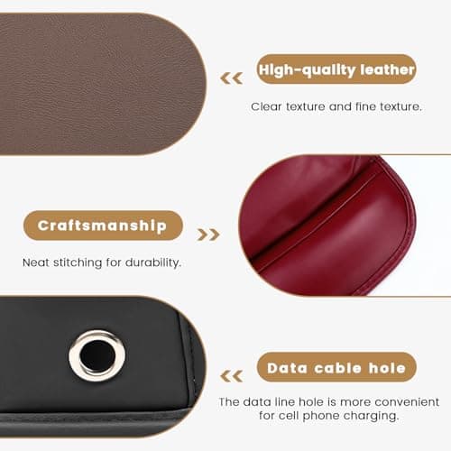 Huakaile Beige Car Seat Gap Filler Organizer, Multifunctional Car Leather Cup Holder Gap Bag Pocket, Universal Car Seat Storage Box for Women Men Truck Auto Phone Glasses Key (Beige) — view 3