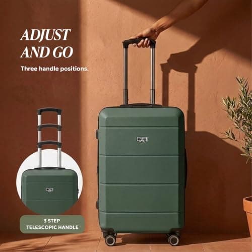 LUGG 24 Inch Jetset Suitcase Hard Shell Case 4 Wheel Travel Bag Lightweight ABS Material with TSA Lock Approved for Travel with easyJet, British Airways, RyanAir, Virgin Atlantic (65x44x25.5cm) — view 5
