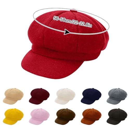 Newsboy Cap Women Wool Blend Adjustable Lightweight Warm Vintage Casual Daily Commute Outdoor Travel Headwear Autumn Winter White — view 4