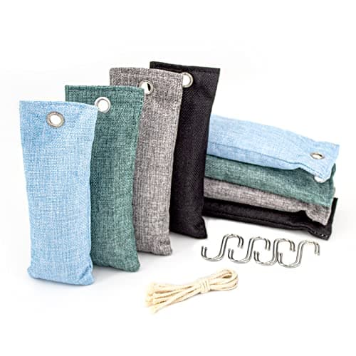 Charcoal Bags Odor Absorber (8x100g) Activated Bamboo Charcoal Air Purifying Bags Charcoal Odor Eliminating Bags for Home & Car Shoes, Closet, Pet -8 PACK