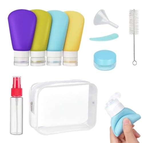 HERKINDNESS 16 Pieces Travel Tubes for Filling Set, 89 ml Suction Cup