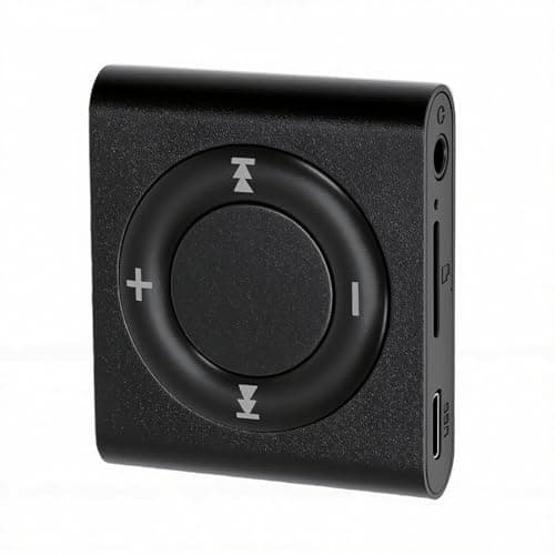 Ejoyous MP3 Player Aluminum Alloy Music Player with Built in Speaker 64GB Card Support 18H Playback HiFi Sound 3.5mm Earphones for Students Running Travel (Black) — view 3