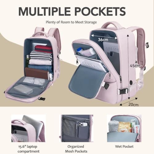 Xkdoai for Easyjet Cabin Bag 45x36x20, Travel Backpack Underseat Carry On Casual Hand Luggage Flight 15.6" Loptop Bags for Women Men Cabin Size Rucksack — view 6