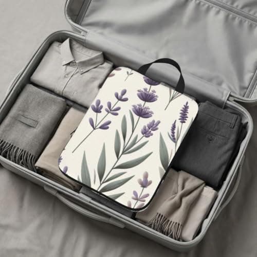 Vortithora 4 Set Lavender-Flower-Pattern Compression Packing Cubes — view 6