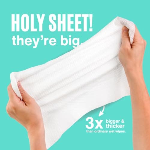 Swypes Large Body Wipes for Adults No Shower - 6 Pack Shower Wipes, 100% Biodegradable Dual-Sided Cleansing Wet Wipes for Adults with Vitamin E for Face & Body, Perfect for Gym, Travel & Camping — view 2