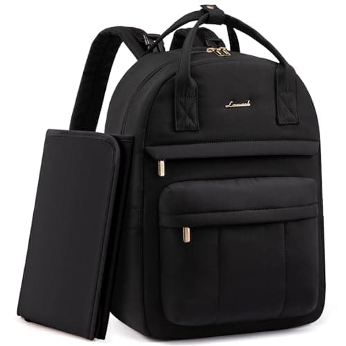 LOVEVOOK Baby Changing Bags, Large Nappy Backpack Lightweight Diaper Bag With Portable Changing Mat & Stroller Straps Maternity Pregnancy Hospital Bag Rucksack for Mom & Dad, Black