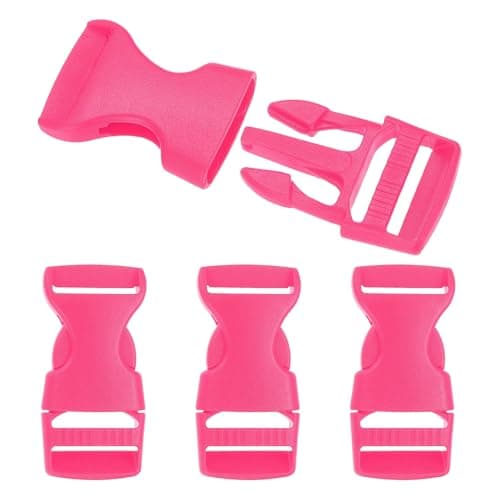 PATIKIL 4pcs Quick Side Release Buckle 0.8" Plastic Belt Clip Peach Pink