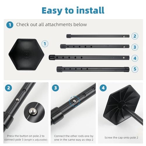 MaxEarn Golf Travel Bag Support Rod, 20-25 Inch 5 Positions, 4 Section Adjustable Aluminum Alloy Telescoping, Anti-Impact Golf Support System, Portable Golf Club Stiff Arm Protector Accessories — view 6