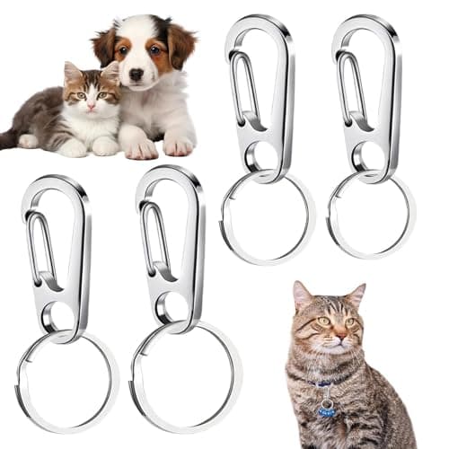 Collar Pendant Clasp - Instant Utility, Multi-Pack Detachable Safety Keyring Loop, Identification Badge Hanger Hardware, Rustproof Metal Outdoor Travel Component | Holder for Canines & — view 6