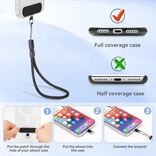 COCASES Phone Lanyard Crossbody with Tabs Adjustable Anti-Theft Wrist Strap — view 4
