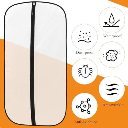 12 Pack Garment Bags, PEVA Translucent Clothes Covers, Suit Bag 40in+47in — view 4