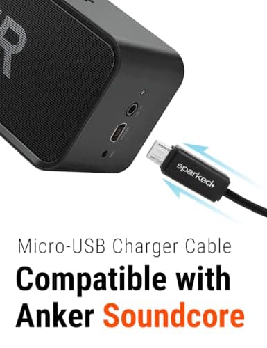 SPARKED Charger Cable for Anker Speaker Micro USB Charging Cable Wire UK — view 4