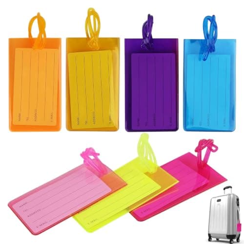 7 Pack Luggage Tags for Suitcases with Id Card, Suitcase Tags for Luggage, Suitcase Labels, Travel Tags for Luggage, for Baggage Bags Suitcases Backpacks