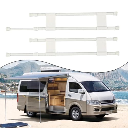 RV Refrigerator Bars 40-70cm PVC Metal Secure Holder(white 40-70CM) — view 3