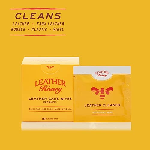 Leather Honey Leather Cleaner Wipes: Clean On-The-Go. Cleaning Wipes for Leather, Faux & Vinyl - Couches, Car Seats, Purses, Shoes, Bags & Tack. Safe for Any Color. 10 Non-Toxic, Ready-to-Use — view 2