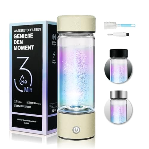 2026 NO.1 Upgraded Hydroh Hydrogen Water Bottle Uk【48h H₂ Power – Zero Perm】Hydro Water Bottle【3000PPB H₂ – 3x w/SPE/PEM】100% Leakproof NCE Nano Electrolysis【Beige】