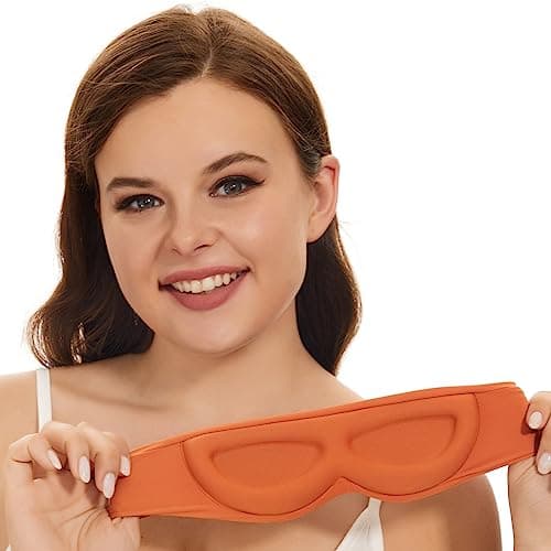 ALASKA BEAR Side Sleeper Sleep Mask, Patented, 100% Blackout (Tangerine) — view 2