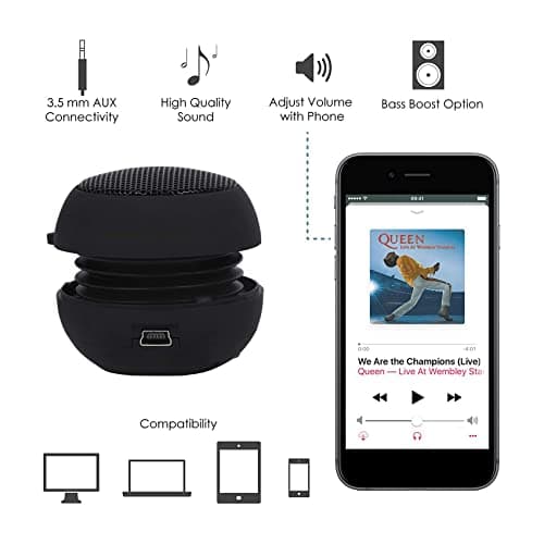 Oikufidu 2X Mini Speaker Portable Rechargeable Travel Speaker with Aux Input Wired 3.5mm Headphone Jack — view 3