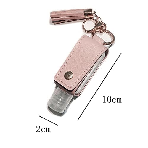 ZHUOEEDAAY 2PCS Refillable Travel Bottles Empty Leakproof Plastic Travel Bottle with Leather Keychain Oil for Hand Sanitizer, Travel, Outdoor Activities, School — view 6