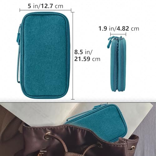 Teskyer Travel Cable Organiser Bag, Travel Essential, Dark Green — view 6
