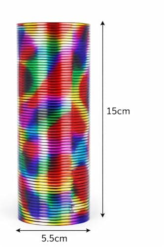 Storm&Lighthouse Metallic Chroma Rainbow Spring Toy Plastic Coil Random Design Sent Fidget Toy for Kids and Adult, Retro Magic Spring Party Bag Filler Colourful Stretchy Bouncing Fidget Toy — view 3