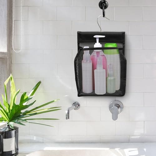 Juyibaao Hanging Mesh Shower Caddy with Hooks & Mesh Makeup Bag Set — view 5