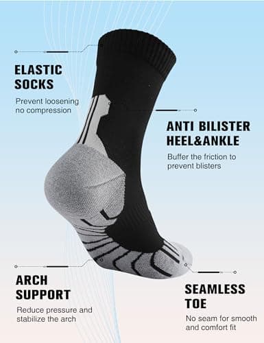 Lounwee Crew Compression Running Socks: 15-20 mmhg Arch Support Compression — view 5