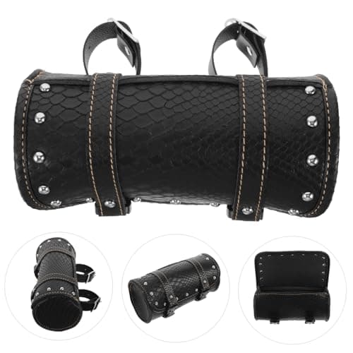 Ciieeo 2pcs Motorcycle Saddle Bag Leather Storage Pannier for Motorcycle for Road Trips and Daily Commutes — view 6