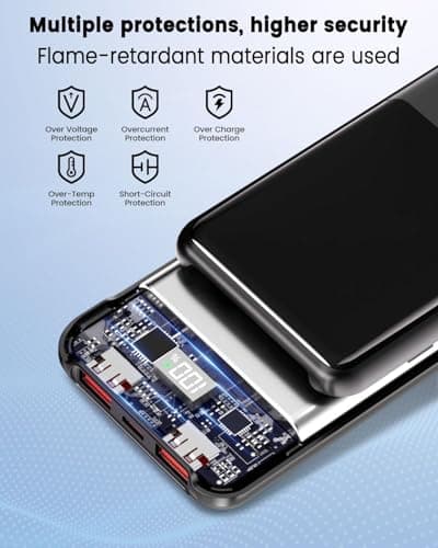Power Bank Fast Charging 20000mAh 22.5W Portable Charger with Built-in Cables USB-C PD3.0 QC4.0 Powerbank Battery Pack with LCD Display for iPhone 17 16 15 14 13 Android and more — view 6