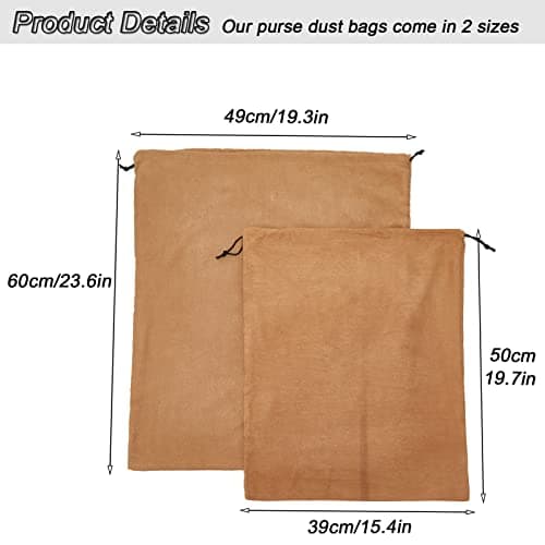 2 Piece Set Dust Cover Bags for Handbags,Purses,Shoes,and Boots, Brown — view 2