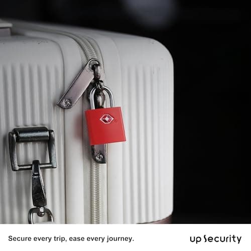 UP Security TSA Luggage Locks with Keys, 4 Pack Travel Padlocks TSA Approved, Small Keyed Alike Mini Padlocks for Suitcase, Backpack, Handbag, Bag, Zipper, Toolbox and Travel Gear (Red) — view 6