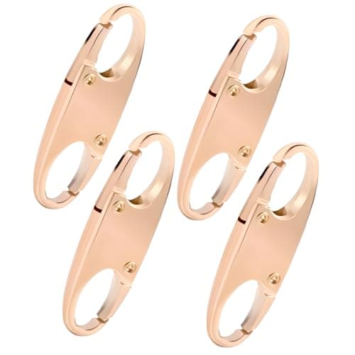 4 Pcs Small Zipper Clips,Double Opening Snap S Hooks Backpack Zipper Lock Anti Theft,Detachable Gold Anti Theft Zip Lock for Bag, Tent, Handbags, Camping, Fishing, Traveling, Outdoor Sports