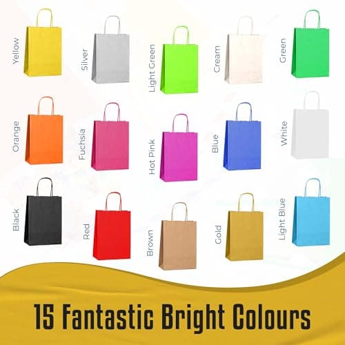 Thepaperbagstore 10 Coral Small Paper Bags with Twist Handles, 18x22x8cm — view 6