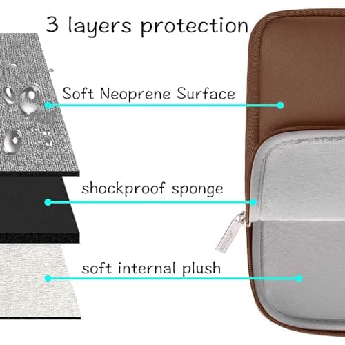 MOSISO 13 inch Laptop Case Neoprene Sleeve with Small Bag,Caramel Brown — view 3
