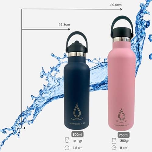Mondello Insulated Stainless Steel Water Bottle with Straw & Strap (Yellow, 750ml) – Double Wall Vacuum Flask, Leakproof BPA-Free Drinks Bottle for Hot & Cold — view 6