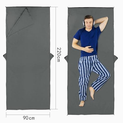 MYCARBON Travel Sleeping Bag Liner 100% Cotton, 220 x 90cm — view 5