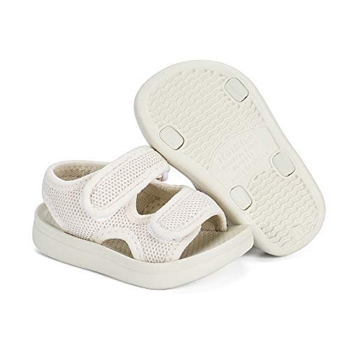MK MATT KEELY Unisex Kids Summer Sandals Baby Anti-Slip Open Toe Adjustable Walking Shoes for Boys Girls,Size 6.5/7 UK Child, White — view 4