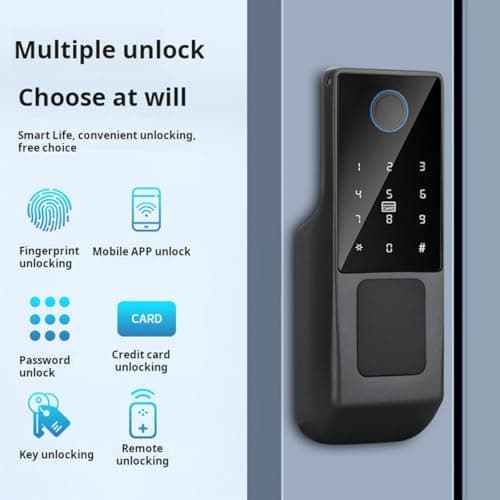 Xenocam Waterproof Outdoor Gate Smart Rim Door Lock WiFi Fingerprint Lock Support Password IC Card Key Wiring Digital Gate Access Control for Tuya — view 2