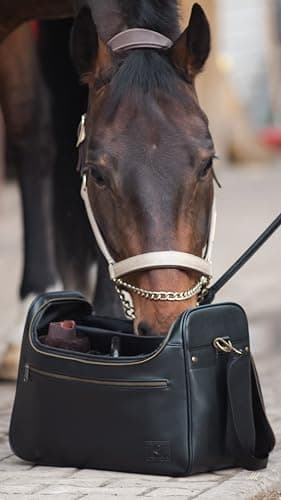 Equimour Grooming Bag Horse – Vegan Leather Box, Black-Gold — view 2